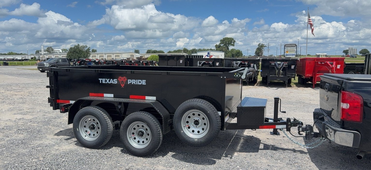 K&C black dump trailer ready for junk hauling